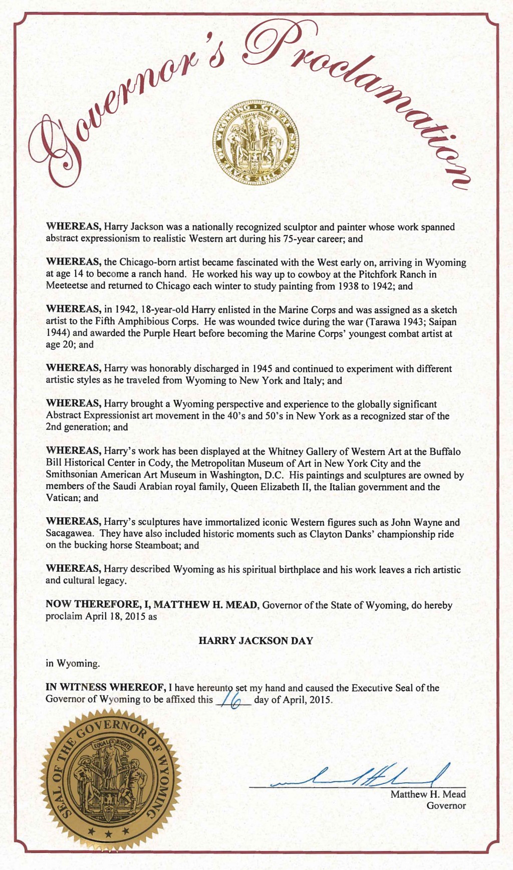 2015-04-18 Harry Jackson Day proclamation-Sm
